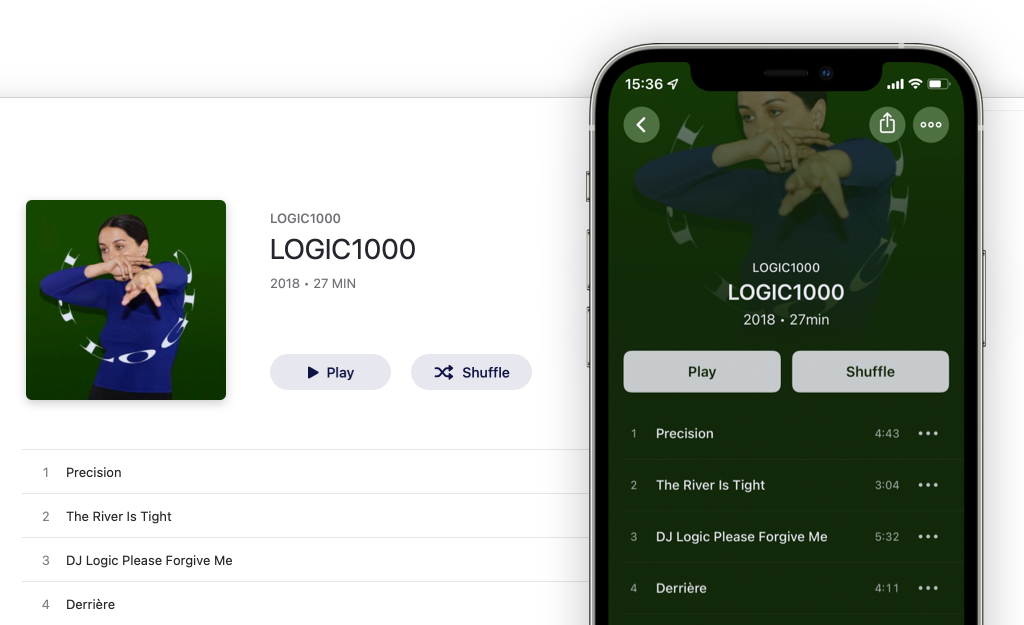 Screenshot of Doppler album screen on macOS and iOS